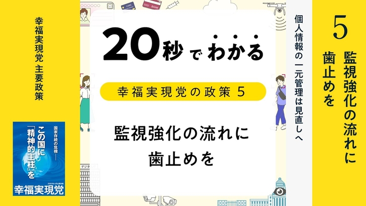 監視強化の流れに歯止めを【20秒でわかる幸福実現党の政策Vol.5】