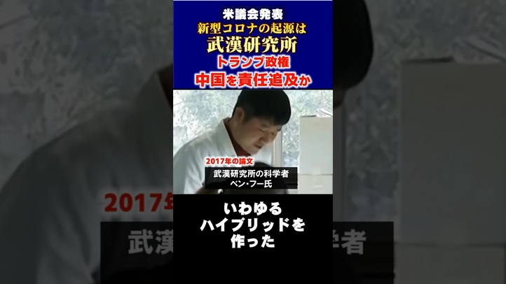 【米議会発表】新型コロナの起源は武漢研究所、トランプ政権中国の責任追及へ #shorts  #コロナ #武漢肺炎  #中国