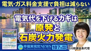 電気・ガス料金支援で負担は減らない　電気代を下げるカギは原発と石炭火力発電